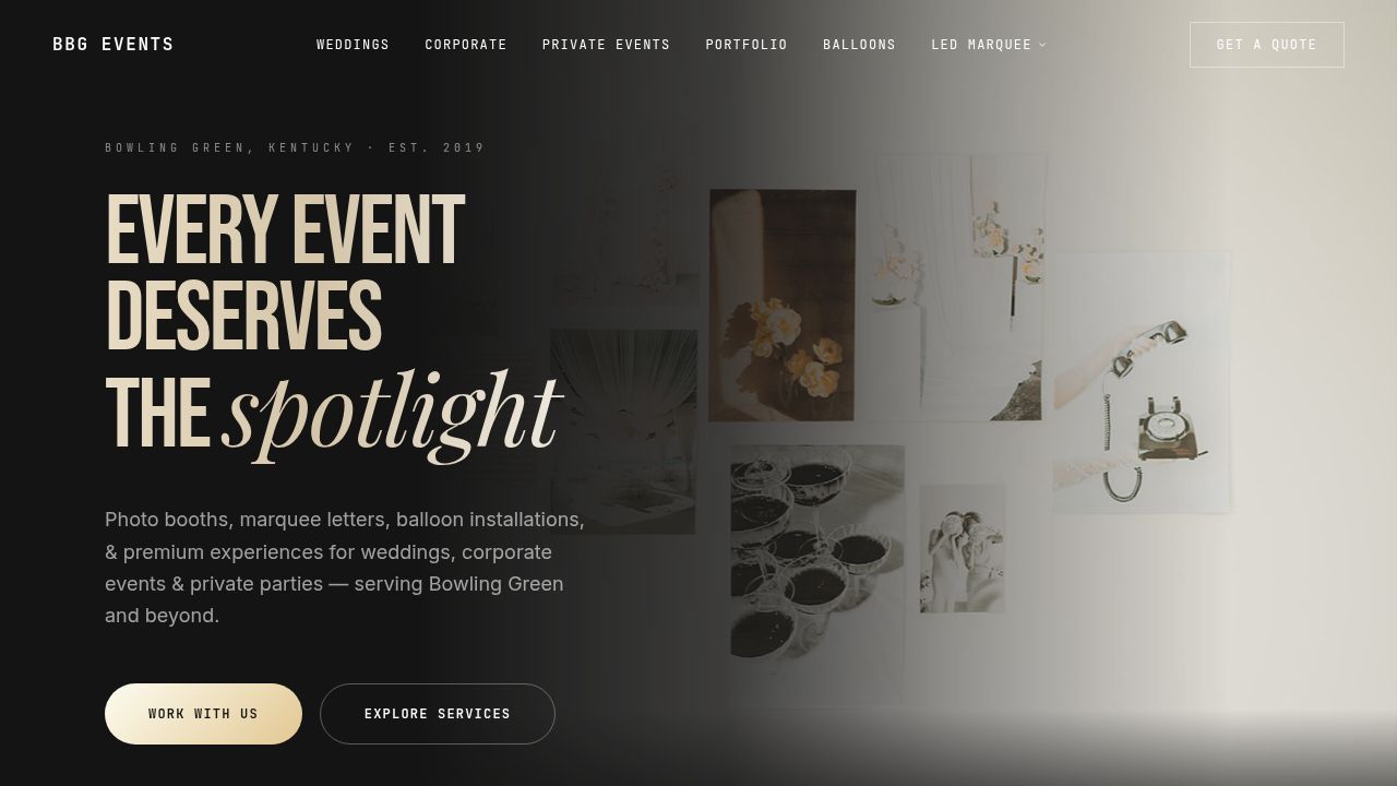 BBG Events | Photo Booths, Marquee Rentals & Balloon Design — Bowling ...